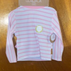 Lila & Jack Pink Striped Kids SPF 50 Swim